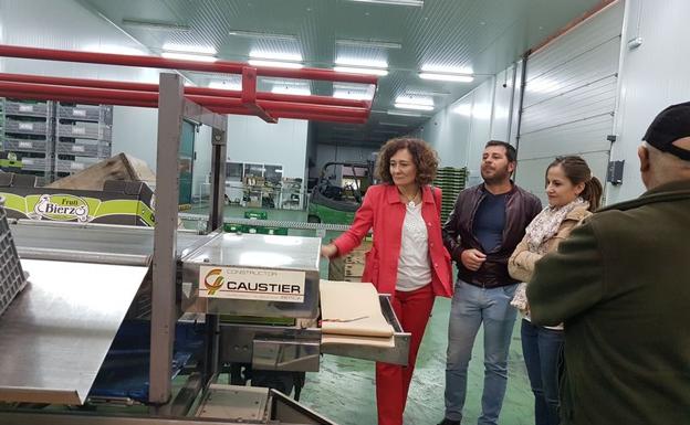 Imagen de la visita de la alcaldesa a la Central Hortofrutícola de El Bierzo./