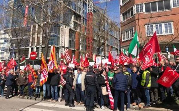 Imagen de la concentración de este miércoles en Madrid./UGT