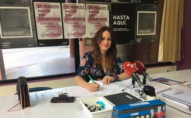 La procuradora berciana de Podemos, Lorena González./