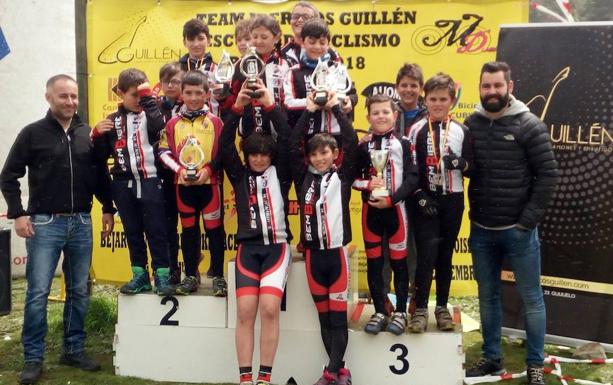 Los más pequeños del club ciclista de Bembibre con seis podios en la séptima prueba de la Copa de Escuelas de BTT de Castilla y León./J.B.