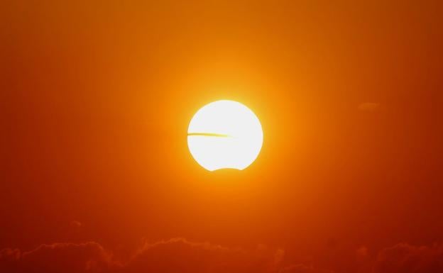 Imagen del eclipse tomada desde Ponferrada.