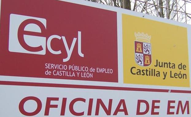 Cartel de una Oficina de Empleo Público./