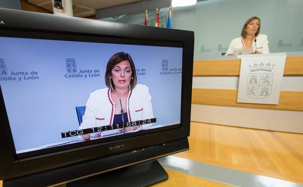 La consejera de Agricultura y Ganadería y portavoz de la Junta de Castilla y León, Milagros Marcos, comparece en la rueda de prensa posterior al Consejo de Gobierno.