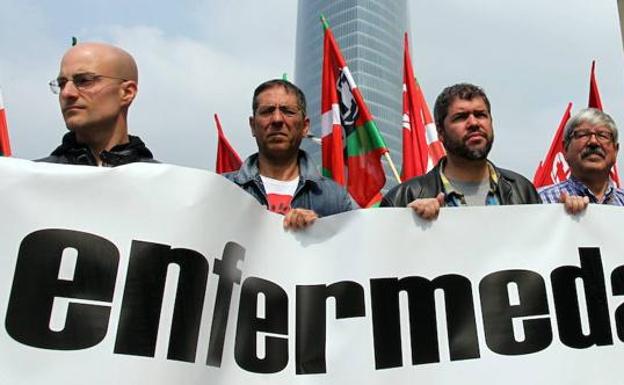 Una manifestación para reclamar más atención a las enfermedades profesionales.