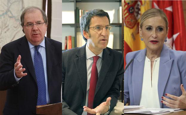 Juan Vicente Herrera, Alberto Núñez Feijóo y Cristina Cifuentes./