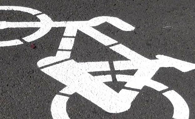 Imagen de un carril habilitado para el paso de bicis en León capital./