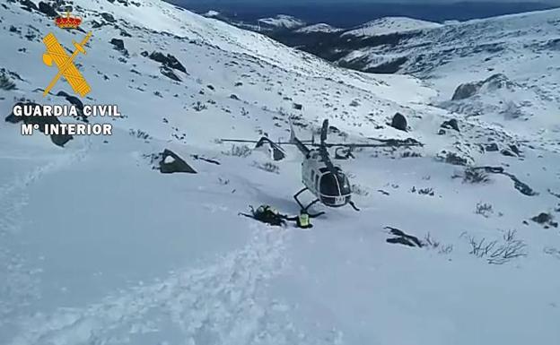 Rescate del montañero herido./