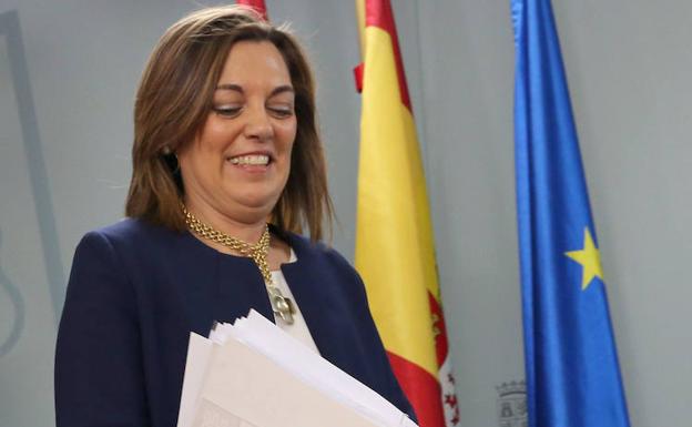 La portavoz de la Junta Milagros Marcos, durante la rueda de prensa posterior al Consejo de Gobierno de Castilla y León./
