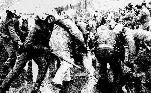 Una imagen de los incidentes de Frankfurt, en 1981.