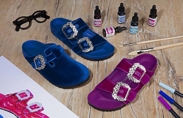 Imagen de algunos de los diseños fruto de la colaboración de Manolo Blahnik y Birkenstock.
