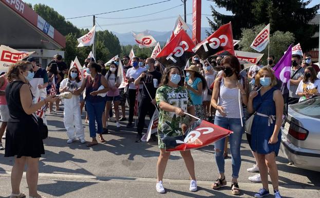 Protesta de los trabajadores de LM Windpower en Ponferrada./E. Jiménez