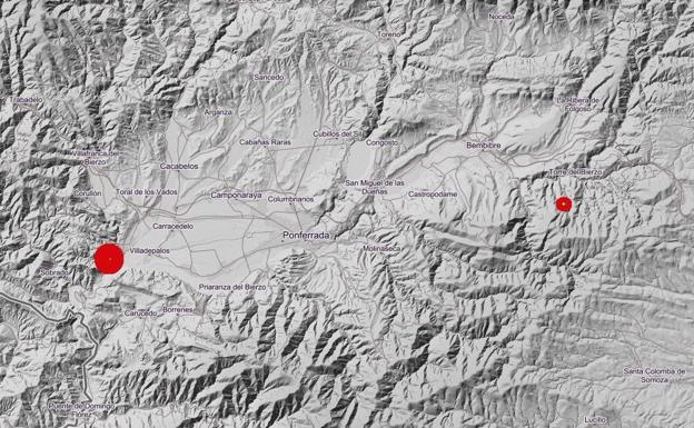 Imagen de las áreas en las que fueron identificados los movimientos sísmicos. 