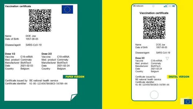 Prototipo del pasaporte Covid de la UE. /C. E.