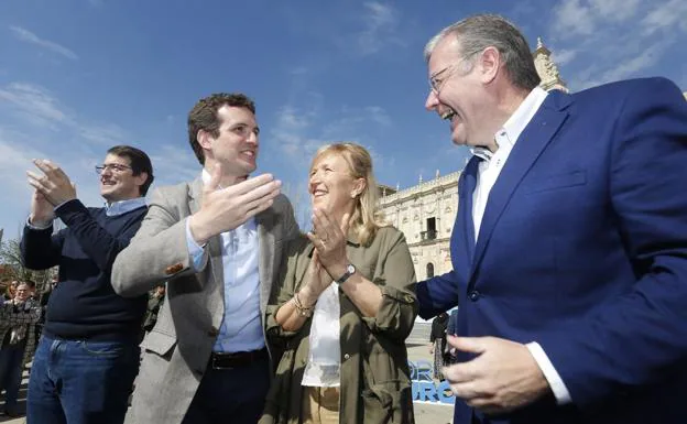 El presidente nacional del Partido Popular, Pablo Casado asiste a un acto público en León en 2019./Campillo