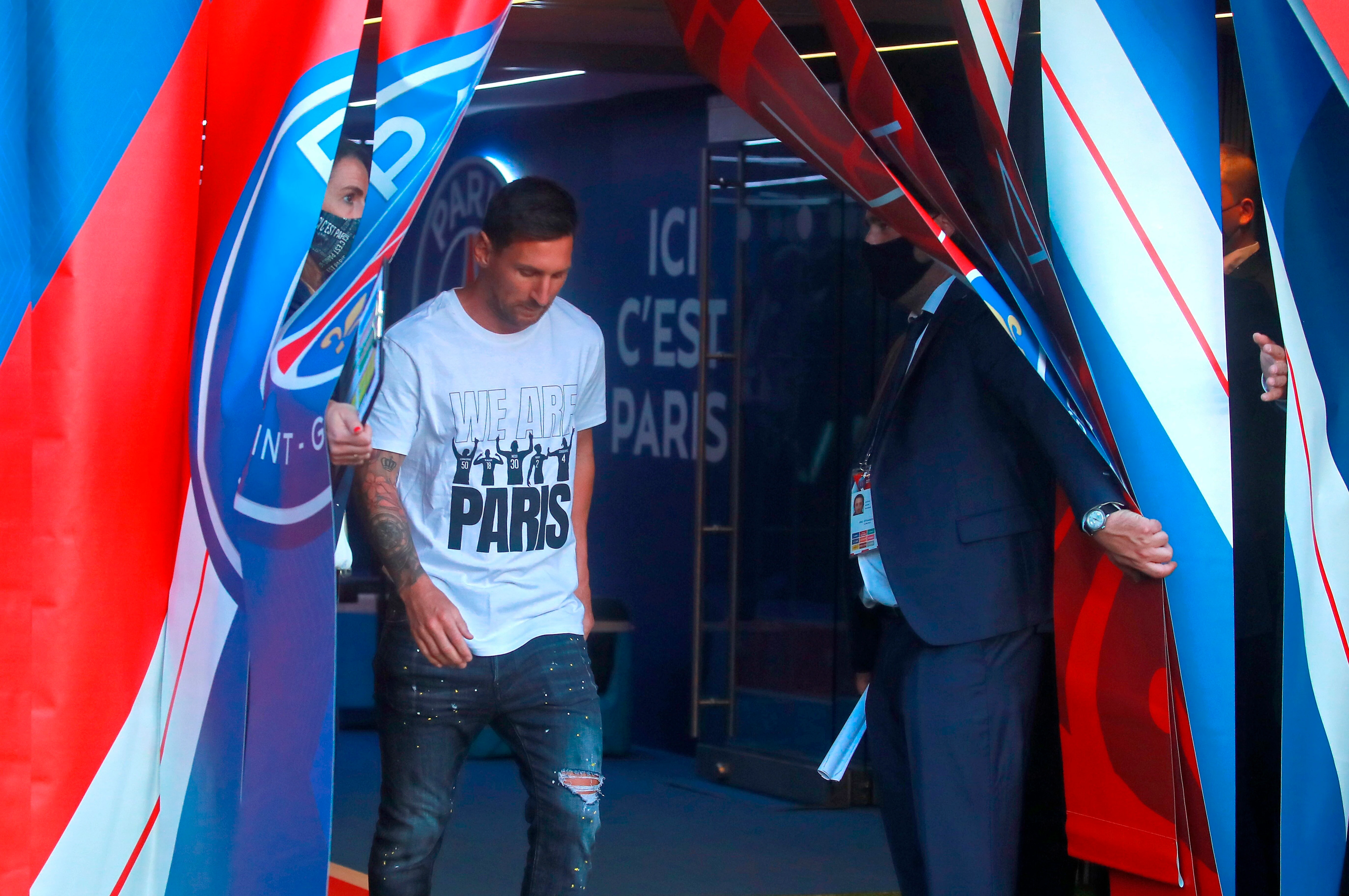 Lionel Messi, durante su presentación con el PSG./EFE