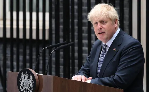 Boris Johnson, tras anunciar su dimisión el jueves. /AFP